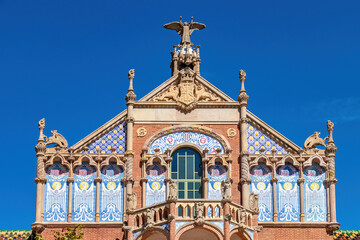 Obraz premium Hospital of the Holy Cross and Saint Paul (de la Santa Creu i Sant Pau) in Barcelona, Spain