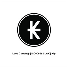 Fototapeta na wymiar Laos Currency Icon Symbol With Iso Code. Vector Illustration