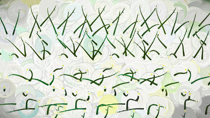 White Flower Botanical 3D Rendering