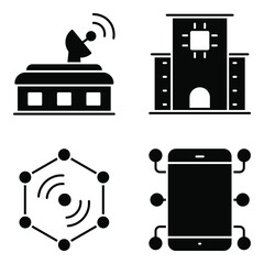 Pack of Smart City and Iot Solid Icons 

