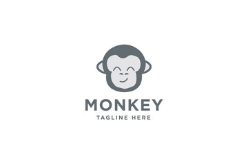 Monkey mascot logo design vector illustration.