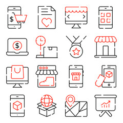 Pack of Shopping and Commerce Solid Icons 

