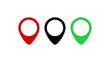 Set pins map pointer vector icon dot. Set. Drop pin on the map. Marker on the map. Illustration pin. Icon. Point of interest. POI.