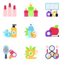 Pack of Spa and Beauty Flat Icons

