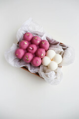 christmas gift concept. Christmas candle made from natural soy wax and spruce branches 