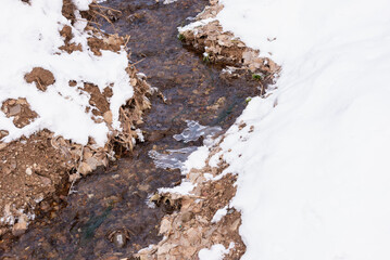 Spring with water in winter.