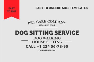 Design logo, text pet care company, lettering