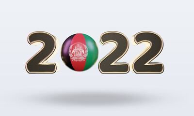 3d text 2022 Afghanistan flag rendering front view