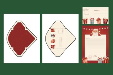 flat christmas stationery template vector design illustration