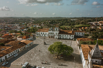 aerial image with drone of the ancient city of São Cristóvão in Sergipe Brazil