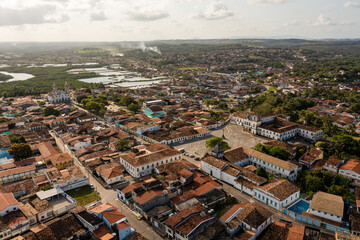 Obraz premium aerial image with drone of the ancient city of São Cristóvão in Sergipe Brazil
