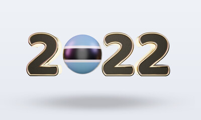 3d text 2022 Botswana flag rendering front view