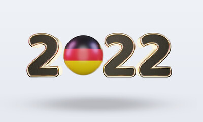 3d text 2022 Germany flag rendering front view