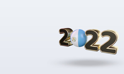 3d text 2022 Guatemala flag rendering right view