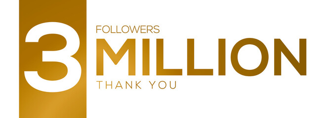 3000000 followers thank you celebration, 3 Million followers template design for social network and follower, Vector illustration.