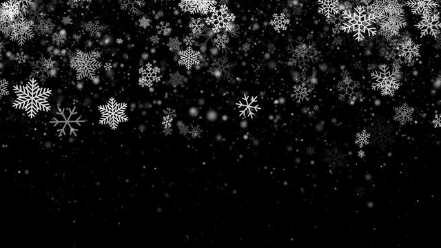 christmas snowflakes holiday decoration background loop