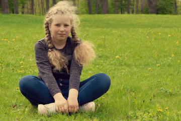 Fototapeta premium funny girl . happy kid