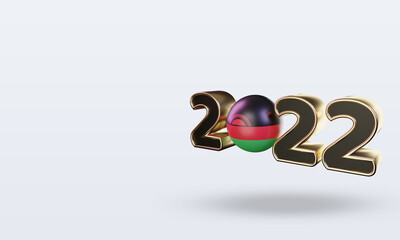 Fototapeta premium 3d text 2022 Malawi flag rendering right view