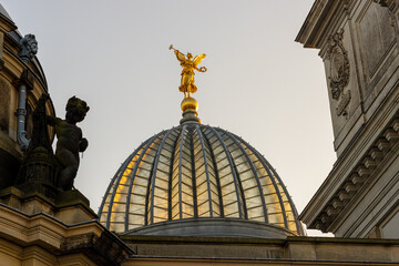 historic dome building in a city, The Dome is from the Art Academy in Dresden saxony