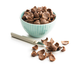 Sweet chocolate breakfast cereal flakes