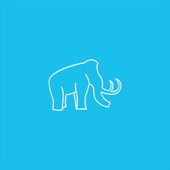 ancient elephant logo vector template line art