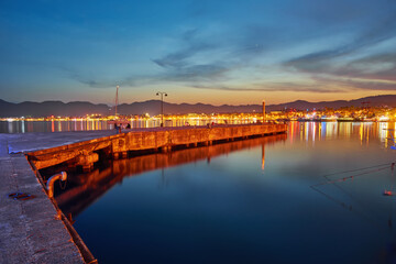Obraz premium Embankment in Marmaris at summer evening.