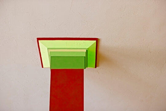 Interior building support column providing copyspace and a background