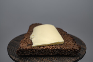 Rye bread toast with butter