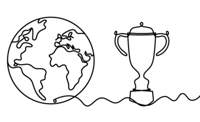 Globe as line drawing on white background. Vector