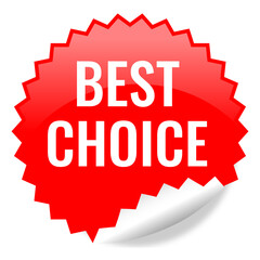 Red sticker. Paper sticker, badges vector template. Best choice