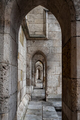 Walk through the facade of the gothic Cathedral in Regensburg