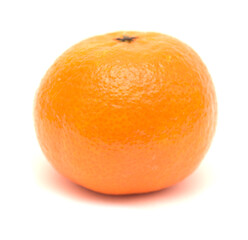 small ripe satsuma mandarin isolated on white background 
