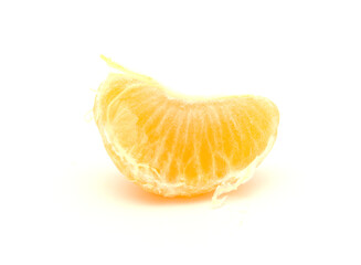 small ripe satsuma mandarin isolated on white background 
