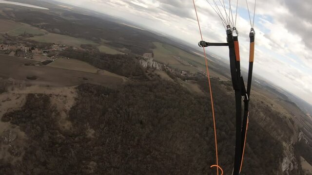 paragliding pov pilots view paragliding Palava Czech republic