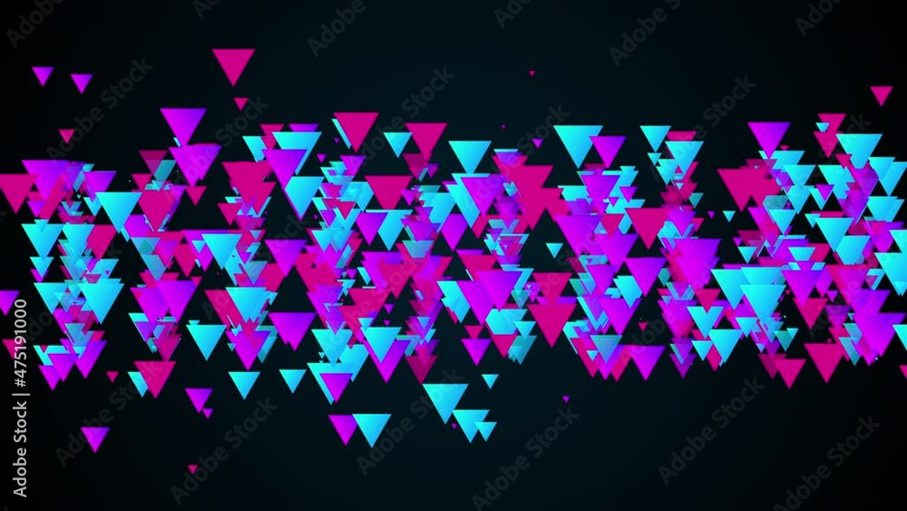 Aufkleber flying and attracting digital 3d render of pyramids with different sizes. futuristic panorama of dat