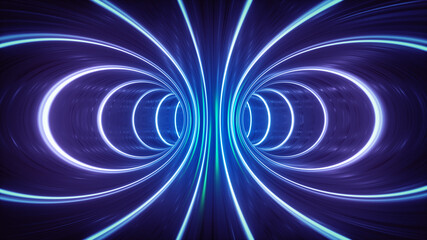 3d render, abstract scientific background with fluorescent vertical lines glowing in ultraviolet light. Fantastic wallpaper