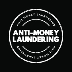 Fototapeta na wymiar Anti Money Laundering text stamp, business concept background
