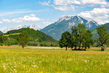 Frauenberg Wallfahrtskirche im Ennstal mit dem Geäuse im Hintergrund, Austria, Österreich,...