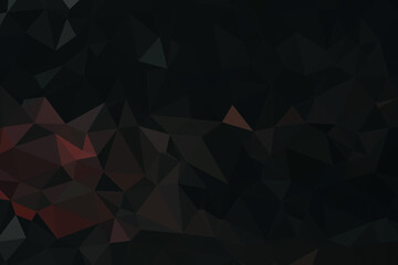 Dark triangulated abstract background black and red