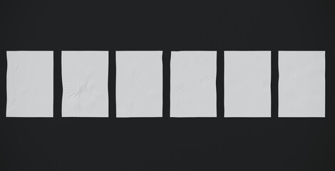 3d rendering white papers in black background