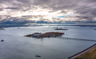 aerial view of manhattan