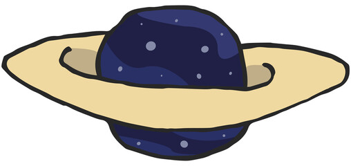 Cartoon doodle illustration of alien planet hand-drawn vector