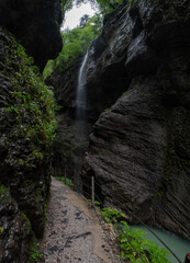 Scenic Partnach gorge near Garmisch-Partenkirchen in the Bavarian alps