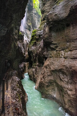 Scenic Partnach gorge near Garmisch-Partenkirchen in the Bavarian alps