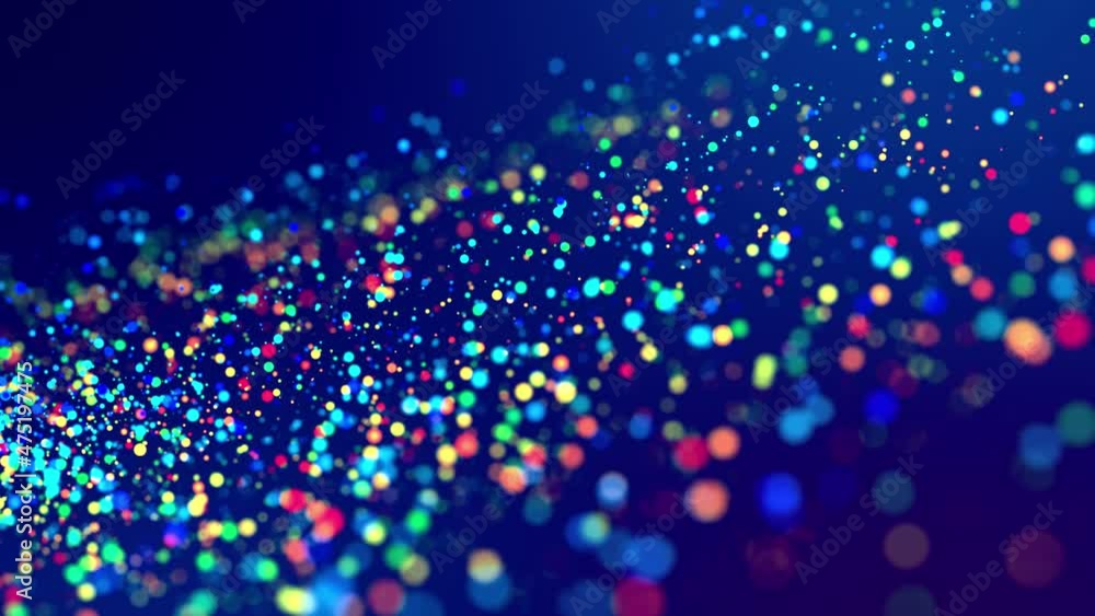 Poster abstract background particles in air, luma matte as alpha channel. glitter magic multicolor particle