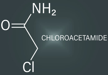 Chloroacetamide preservative molecule. Skeletal formula.