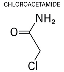 Chloroacetamide preservative molecule. Skeletal formula.