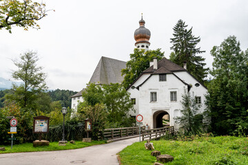 Entrance to old monastery Hoeglwoerth in Bavaria