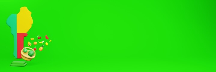 3d rendering of fruit consumption in Benin for data display and social media