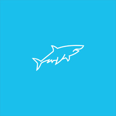 shark logo vector template line art